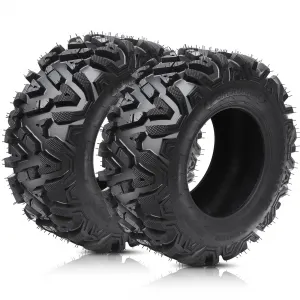 Set of 2 ATV Trail Tires 6PR Knobby Sport Tires, Tubeless - AT25x10-12-6PR TL APOLLO