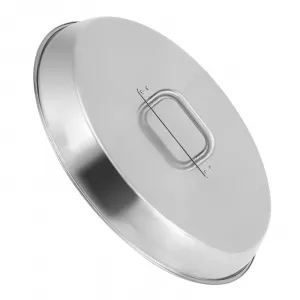 Fire Pit Cover – 27" Round Stainless Steel with Handle, Compatible with Bonfire, Inset Fire Pit Lid, Outdoor Patio Camping, Silver