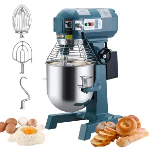 15QT Commercial Food Mixer, Professional Large Stand Mixer With 3-Speed Adjustable, Heavy Duty Electric Dough Mixer for Restaurant Industrial Grade, Steel Bowl, Dough Hooks