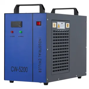 Industrial Water Chiller CW-5200 7L 0.9HP 3.4gpm Water Cooling System for 60W 70W 80W 90W 100W 120W 130W 150W CO2 Laser Engraving & Cutting Machines,Cools 5796 Btu/h