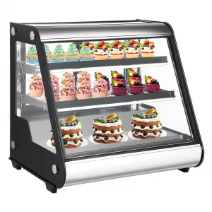 Commercial Refrigerator Display Case 130L (4.6 Cu.FT) – Auto Defrost, Tempered Glass + LED Lighting, Countertop Commercial Use