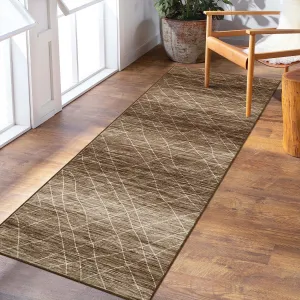 Runner Rug Non Slip Washable Soft Carpet for Hallways Kitchen Laundry Bedroom Bathroom 2'x6' Brown