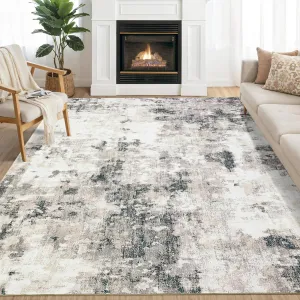 Washable 10x13 Area Rugs Soft Non Shedding Modern Abstract Rug Non Slip Taupe for Living Room Bedroom Office Dining Room