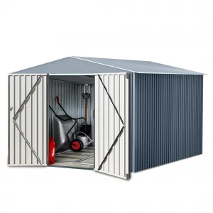 Outdoor Storage Shed 10x10 Ft Metal Tool Storage with Lockable Door Waterproof Aluminum Frame for Backyard Garden Patio