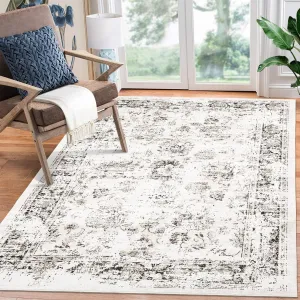 5x7 Washable Area Rug Large Bedroom Rug Vintage Distessed Area Rug Non-Slip Throw Floor Carpet Stain Resistant Living Room Rug Traditional Rug Boho Accent Rug for Home Office, Tan