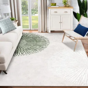 Modern Abstract Area Rug, Washable Low Pile Rug Non Slip Non Shedding Rug, Soft Floor Carpet Foldable Thin Rug, Stain Resistant Rug for Bedroom Living Room Dining Room