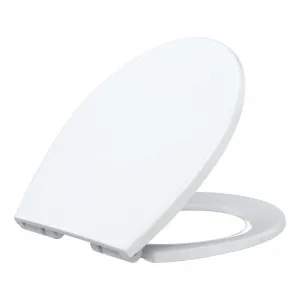 Toilet Seat,Round Toilet Seat with Soft Close, Quick-Release And Quick-Attach,Plastic Toilet Seat and Non-Slip Bumpers, Easy to Install and Clean, Never Loosens-Fits Most Round Toilets,White