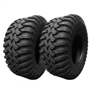Set of 2 UTV ATV all-terrain Tires 27x11x12 8PR Radial Construction Non-Directional Tread PatternI - Pair of 2 UTV Tires for 12 inch Rims (AT27x11R12-8PR)