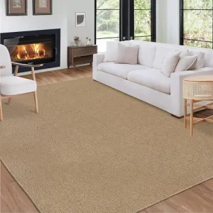 Extra Large 10x13 Living Room Rug Washable Rug Modern Solid Woven Rug Contemporary Indoor Soft Floor Carpet Non Slip Backing Low Pile Foldable Accent Rug for Bedroom Nursery Playroom Taupe