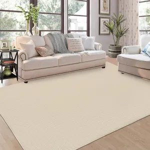 Washable Area Rugs 9x12 Living Room Rug Modern Solid Rug Neutral Rug Farmhouse Large Rug Stain-Resistant Soft Floor Rug Low Pile Non Slip Carpet for Living Room Bedroom Dining Room,Beige