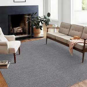 Large Area Rug 10x13 Washable Rugs Solid Textured Area Rug for Living Room Low Pile Thin Rugs for Bedroom Non Shedding Soft Rug Modern Grey Indoor Floor Carpet Rugs for Home Decor