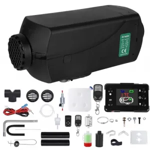 Diesel Air Heater 12V, 10L Tank, Diesel Heater 8KW, Muffler, Diesel Parking Heater with LCD Thermostat Monitor & Remote Control for Trucks, Trailer, Boat and Motor-Home