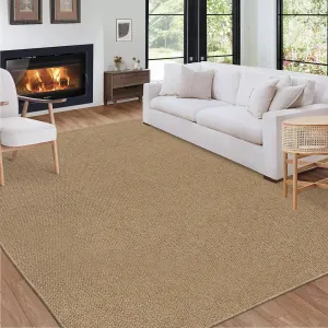 8x10 Area Rug Modern Solid Textured Rug Non Slip Backing Accent Carpet Classic Taupe Rug Washable Bedroom Rugs Soft Low Pile Non Shedding Indoor Rugs for Living Room Nursery Playroom Dorm