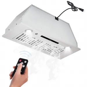 30" Under Cabinet Range Hood Stainless Steel 450 CFM 3-Speed Touch & Remote Control LED Lights Kitchen Ventilation