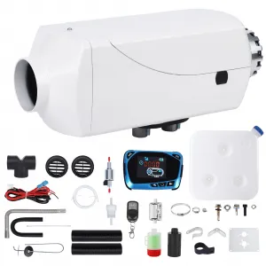 8KW 12V Diesel Heater, Fuel Tank 10 L,All-in-One Diesel Air Heater, Portable Diesel Heater with Remote Control & LCD Monitor, Quick Heating for Car,RV,Truck, Camper,Trailer,White