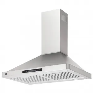 30-Inch 450 CFM Ducted Wall-Mount Range Hood with 3-Speed Manual Wave Sensing, Touch, Remote Control, Stainless Steel, LED Lights