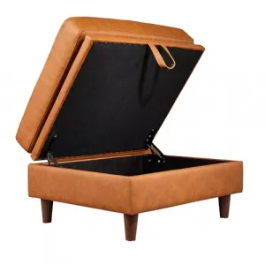 Storage Ottoman Module for Modular Sectional Sofa, Square Ottoman Module for Sectional Sleeper Sofa, Brown