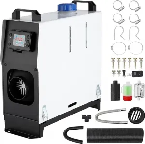 8KW 12V Diesel Heater, All-in-One Diesel Air Heater, Portable Diesel Heater with Remote Control & LCD Monitor, Quick Heating for Car,RV,Truck, Camper,Trailer,White