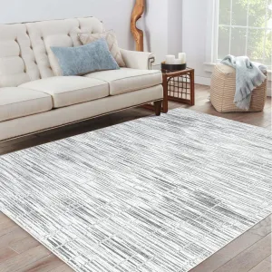 8x10 Large Area Rugs Geometric for Living Room Bed Room Washable Area Rug Throw Floor Cover Indoor Non Slip Modern Abstract Dining Room Rugs Dining Room Indoor Home Office, Grey