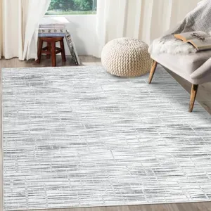 Modern Abstract Rug Machine Washable Transitional Striped Print Carpet with Non-Slip Backing Non-Shedding Stain Resistant Soft Low-Pile Floor Cover for Living Room Bedroom