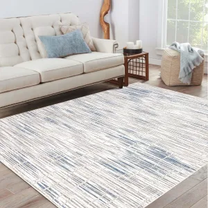 Large Area Rug 10x13 Geometric Living Room Bedroom Rugs Washable Rug Indoor Non-Slip Stain Resistant Throw Floor Carpet Rug Modern Abstract Area Rug for Home Decor Office, Blue