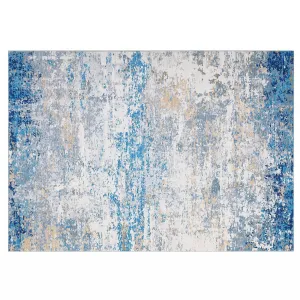 Large Area Rug 10x13 Modern Abstract Rug Machine Washable Non Slip Soft Living Room Mat Grey Blue