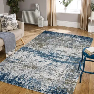 Area Rug 4x6 Washable Rugs Modern Abstract Floor Cover Dark Blue for Living Room Bedroom Dining Room