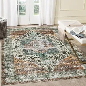 Large Rug for Living Room Rusty Brown 8x10 Washable Rug Vintage Oriental Distressed Rug Ultra Thin Soft Rug Non Slip Non Shedding Accent Rug for Bedroom Dining Room