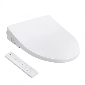 Electronic Bidet Toilet Seat with Heated Seat, Stainless Steel Nozzle and Soft Close Lid, Elongated Bidet Toilet Seat with Warm Water and Air Dryer, Night Light, Remote Control, White