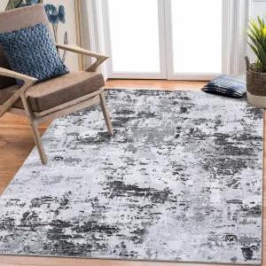 Area Rug 10x13 Rugs for Living Room Modern Abstract Rug Large Area Rug Ultra Soft Indoor Rug Carpet Non Slip Non Shedding Accent Rug for Office Bedroom Home Decor, Grey