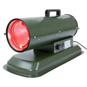 80000 BTU Forced Air Diesel and Kerosene Heater, Thermostat Control, Portable for Outside, Jobsite, Garage, Construction, Green