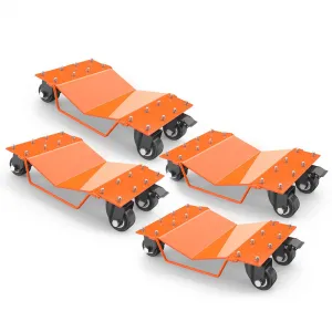 Heavy Duty Car Wheel Dolly Set, 8000lbs Capacity, Set of 4, Car Tire Moving Cart for Cars, Trucks, Motorcycles, Boats, Orange