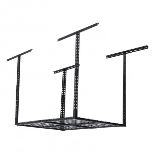48"x36" Heavy Duty Garage Ceiling Storage Rack - 550LBS Adjustable Height Steel Mount Shelf