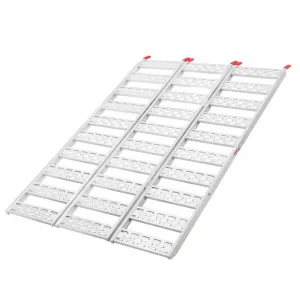 50x76 Inch Aluminum Tri-Fold Ramp with Treads, 1500Lbs ATV Ramp with Load Straps, Folding Ramp for Motorcycles, Truck Bed, ATVS, UTVS, Trailer, Tractor,Lawnmowers, Snow Blowers