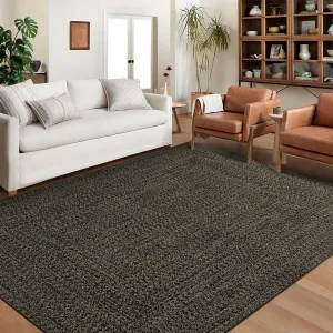 Dark Brown 3x5 Washable Rug Non Slip Backing Living Room Bedroom Kids Room
