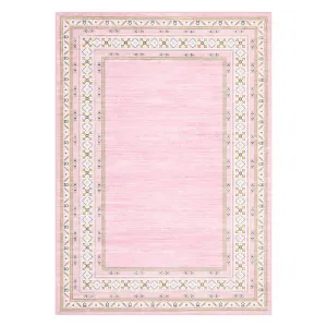 Modern Area Rug - Soft Non-Slip Low Pile Carpet, Washable & Mark Resistant - Living Room, Bedroom, Dining, Office, Nursery - Pink, 9x12ft