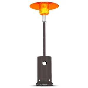 Patio Heater, 48,000 Btu Portable Heater With Patio Cover, Propane Outdoor Heaters for Patio, Backyard, Balcony With Wheels (Bronze)