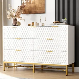 7 Drawer Dresser for Bedroom, Simply Modern Chest of Drawers for Closet with Wide Top, Tall Wooden Dresser with Deep Drawers for Living Room, Hallway, Kids Room, White