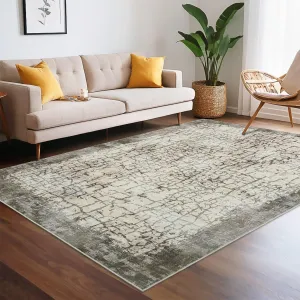 Modern Abstract Living Room Rug 10x13 Ultra Large Washable Floor Carpet Distressed Camel