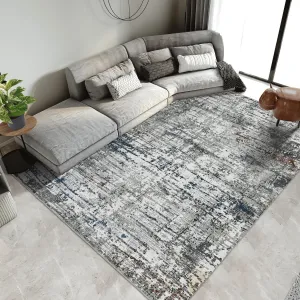 5x7 Rug Washable Rugs for Living Room Modern Abstract Area Rug for Bedroom Contemporary Distressed Office Rug Low Pile Neutral Soft Nursery Rug Non Slip Farmhouse Floor Cover Taupe