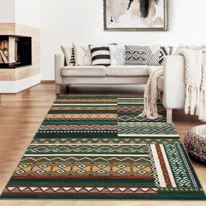 Washable Area Rug 6x9 Living Room Rugs Washable Rug Farmhouse Vintage Neutral Large Rug Tribal Geometric Soft No Slip Indoor Rug Thin Floor Carpet for Bedroom Under Dining Table Home Office