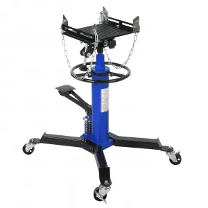 Transmission Jack, 1/2 Ton/1100 lbs Capacity 2 Stage Adjustable Hydraulic Telescopic Transmission Jack with Foot Pedal, 33.5"-69" High Lift and 360° Swivel Wheel, Garage/Shop Lift Hoist, Blue