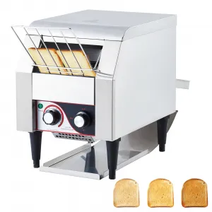 Commercial Toaster Conveyor 150 Slices/H Stainless Steel Electric Oven Heavy Duty Bakery Cafe 7-Speed Adjustable