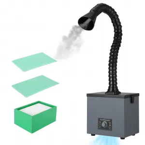 Solder Fume Extractor - Powerful 100W Suction, Low-Noise, 3-Stage Filtration System for Engraving Cutting, Soldering Iron, 3D Printing, Nail Salon, 99.9% Purification Rate