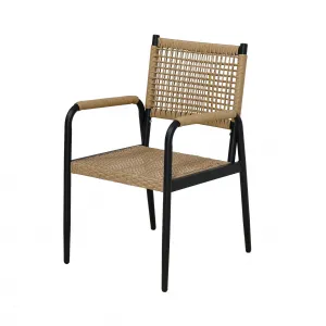Wicker Patio Chairs Set of 2, Outdoor Chairs Balcony Seats with Metal Frame and Square Rattan Design for Balcony, Backyard, Poolside