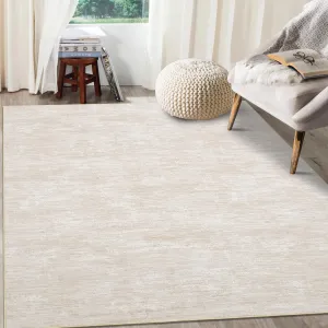 Solid Beige 8x10 Washable Rug for Living Room Non-Slip Modern Abstract Area Rug Stain Resistant Large Bedroom Rug Contemporary Accent Throw Floor Carpet Solid Rug for Dining Room Home Decor