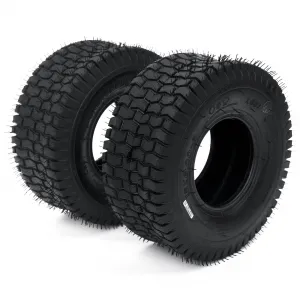 Lawn Mower Tires Turf Tires 15x6.00-6 4PR for Golf Cart Tires, Garden Tractor Riding Mower Tubeless Set of 2