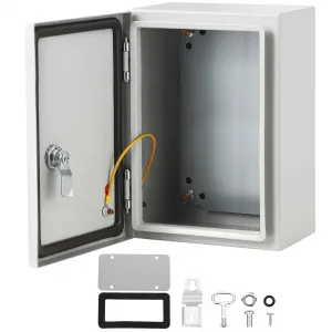 NEMA Steel Enclosure, 12x8x6 Electrical Junction Box with Mounting Plate, IP66 Waterproof & Dustproof, NEMA 4X Steel Electrical Box for Outdoor/Indoor
