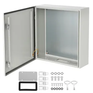 NEMA Steel Enclosure, 24x16x10 Electrical Junction Box with Mounting Plate, IP66 Waterproof & Dustproof, NEMA 4X Steel Electrical Box for Outdoor/Indoor