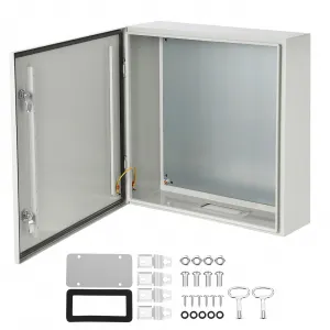 NEMA Steel Enclosure, 20x16x8 Electrical Junction Box with Mounting Plate, IP66 Waterproof & Dustproof, NEMA 4X Steel Electrical Box for Outdoor/Indoor